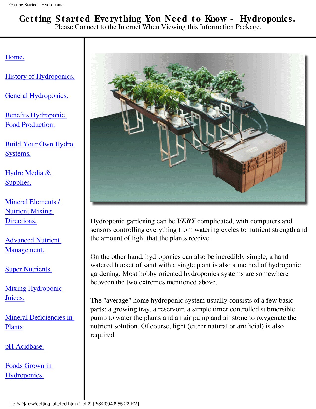 Getting Started - Hydroponics